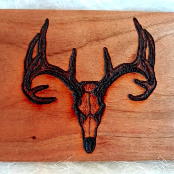 Laser Engraved Deer Head Belt Buckle - Picture 2 of 3